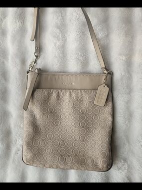 Coach Neutral Beige Signature Crossbody Bag